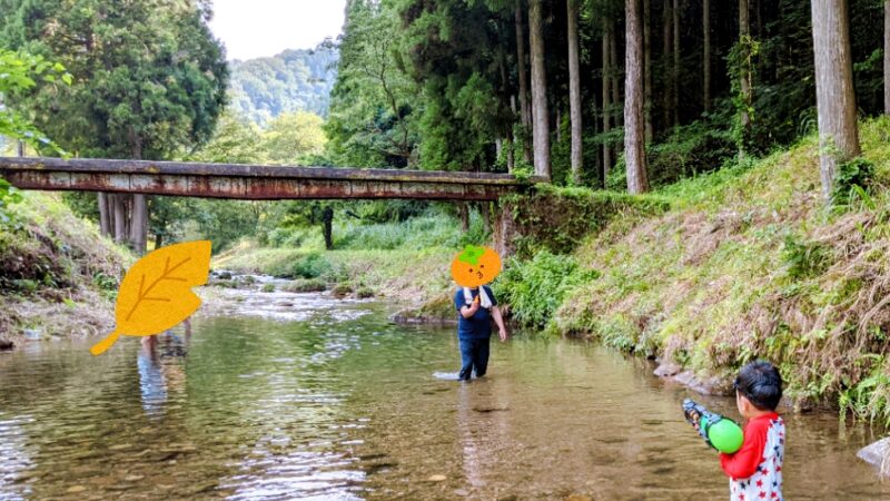 石川県の西俣キャンプ場で川遊び
